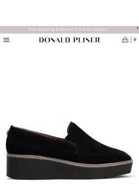 Donald J. Pliner Womens Black Suede Platform Loafer NWT